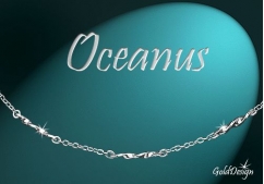 Oceánus - náramek stříbřený